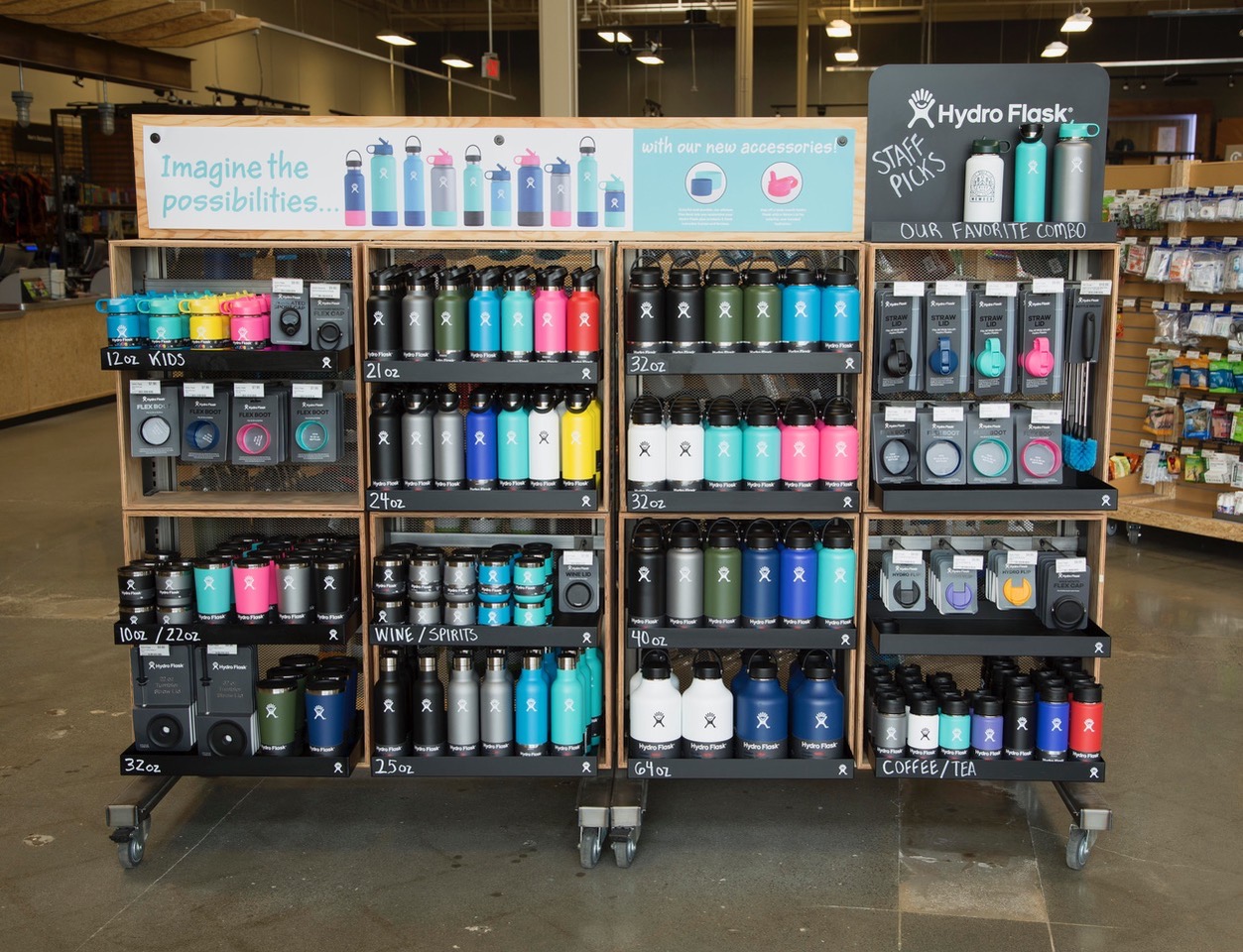 an image of Hydro Flask retail fixture by Turn Design