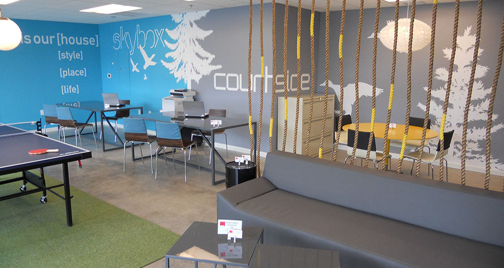 an image of interior of Skybox common area designed by Craig Wollen of Turn Design