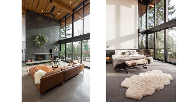 an image of luxury bedroom and livingroom, Greenhills house Portland, Oregon