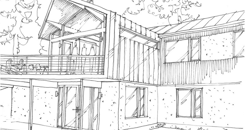 an image of a sketch for Lake Oswego house remodel