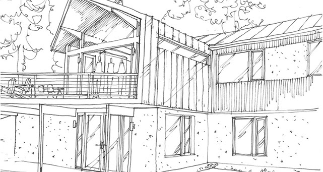 an image of a sketch for Lake Oswego house remodel