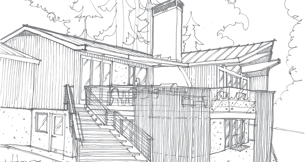 an image of a sketch for Lake Oswego house remodel