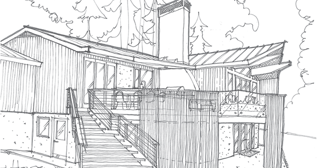 an image of a sketch for Lake Oswego house remodel